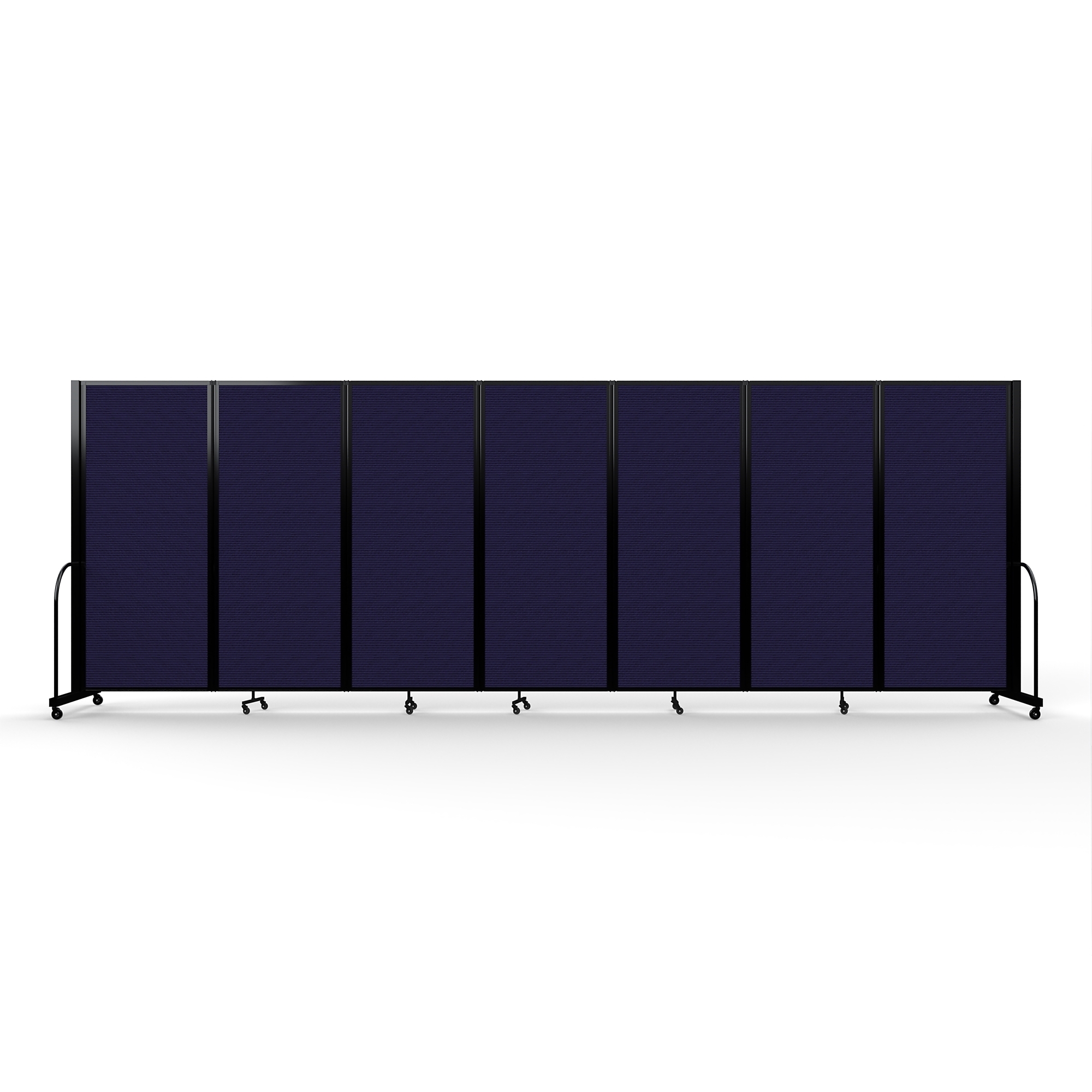 Screenflex Full Motion Divider — 6ft. 10in. x 19ft. 7in., Black Frame, Navy, Model# FSH-6107-B-DV